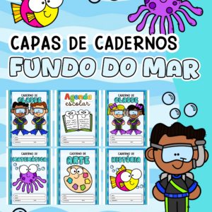 Kit de Capas de Caderno Fundo do Mar