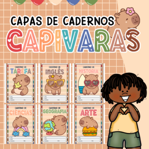 Kit de capas para caderno Capivara