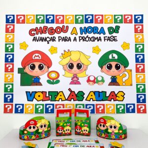 Kit Volta às aulas. Tema Super Mário