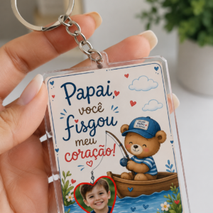 Kit Chaveiro e Cartão                                        Papai Fisgou meu Coração
