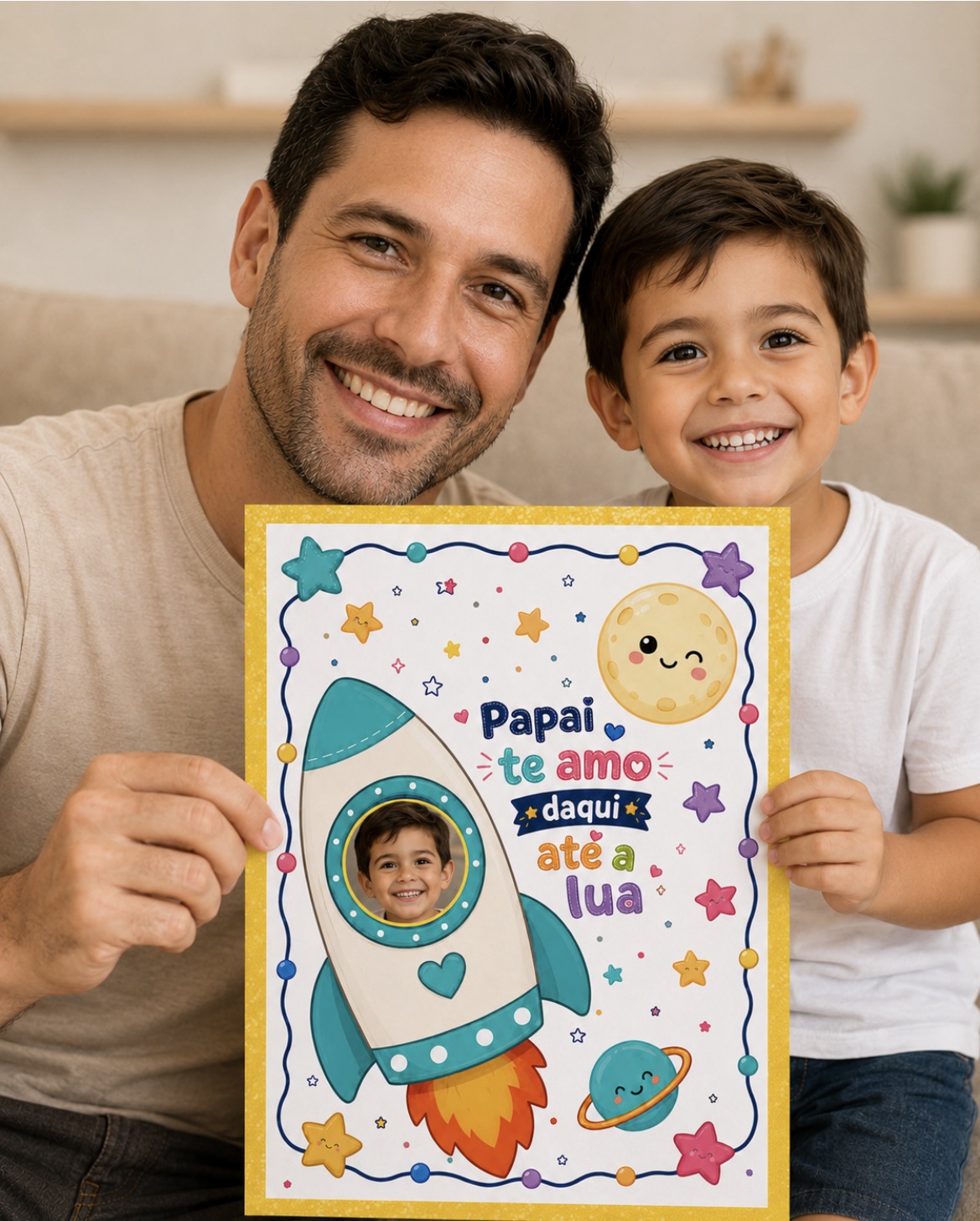 Chaveiro e Cartão Papai te amo até a lua! - Imagem 2