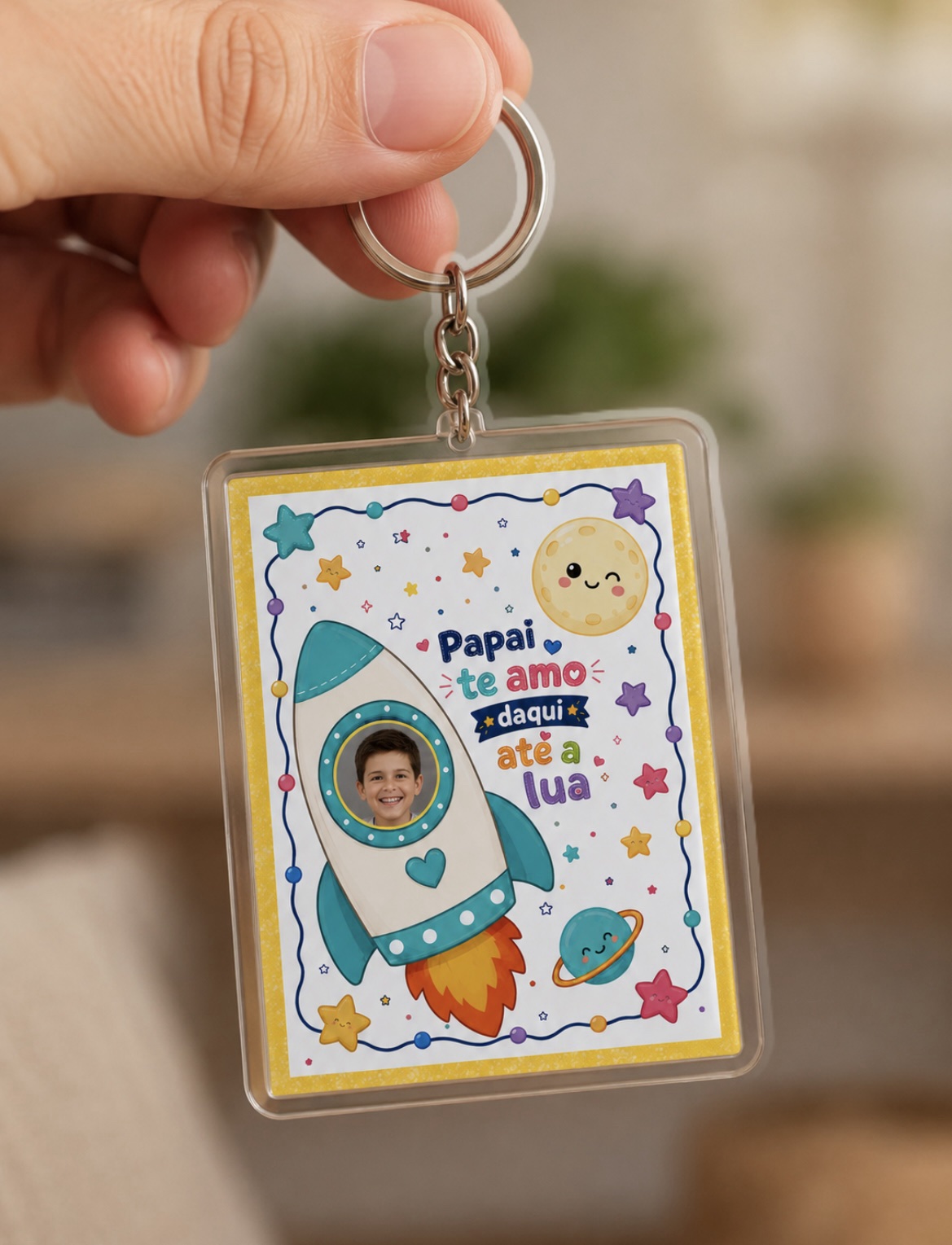 Chaveiro e Cartão Papai te amo até a lua!
