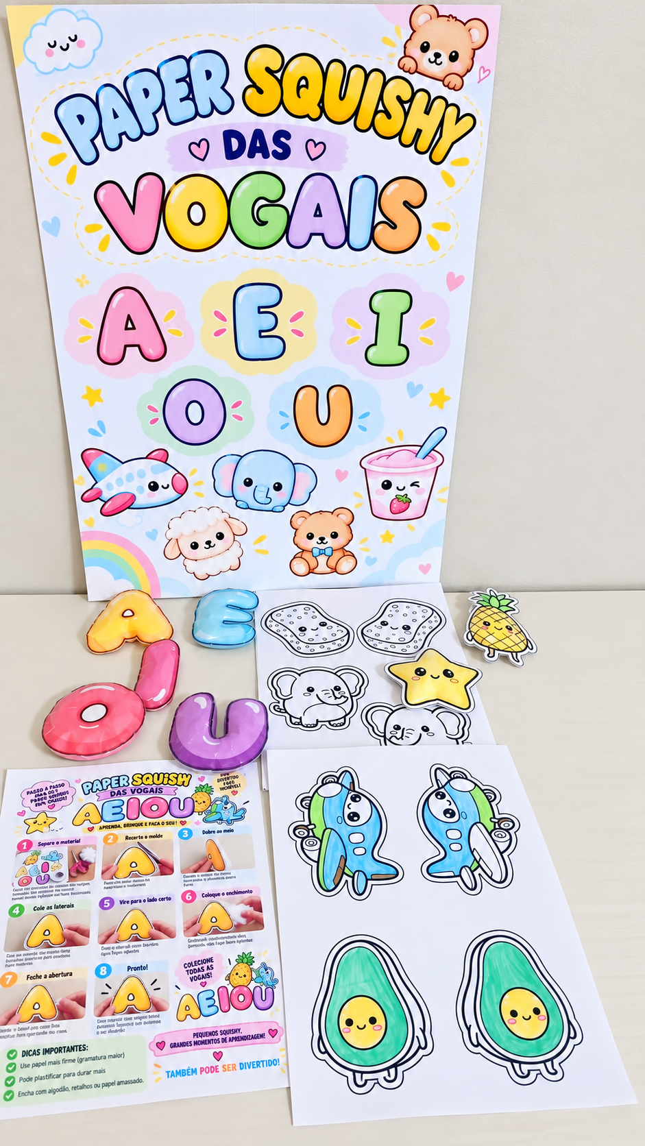 🌈 PAPER SQUISHY DAS VOGAIS - Imagem 6