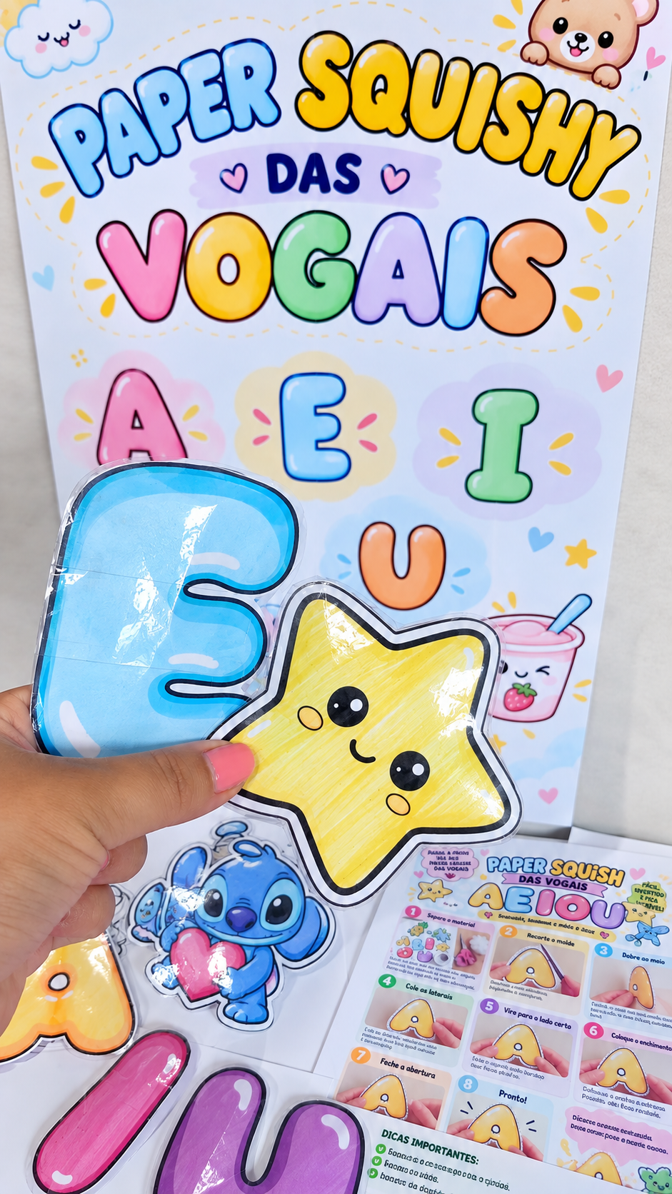 🌈 PAPER SQUISHY DAS VOGAIS - Imagem 3