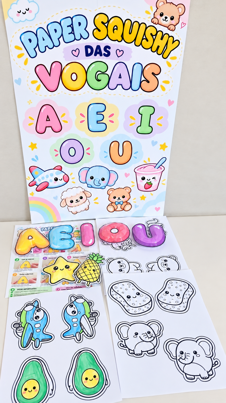 🌈 PAPER SQUISHY DAS VOGAIS - Imagem 7