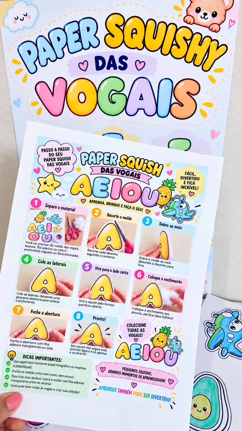 🌈 PAPER SQUISHY DAS VOGAIS - Imagem 4