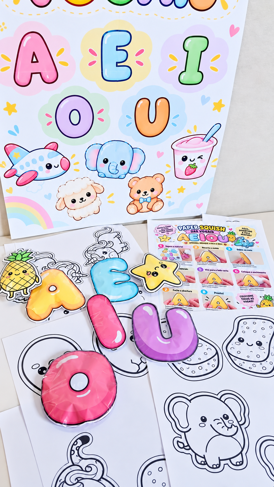 🌈 PAPER SQUISHY DAS VOGAIS - Imagem 5
